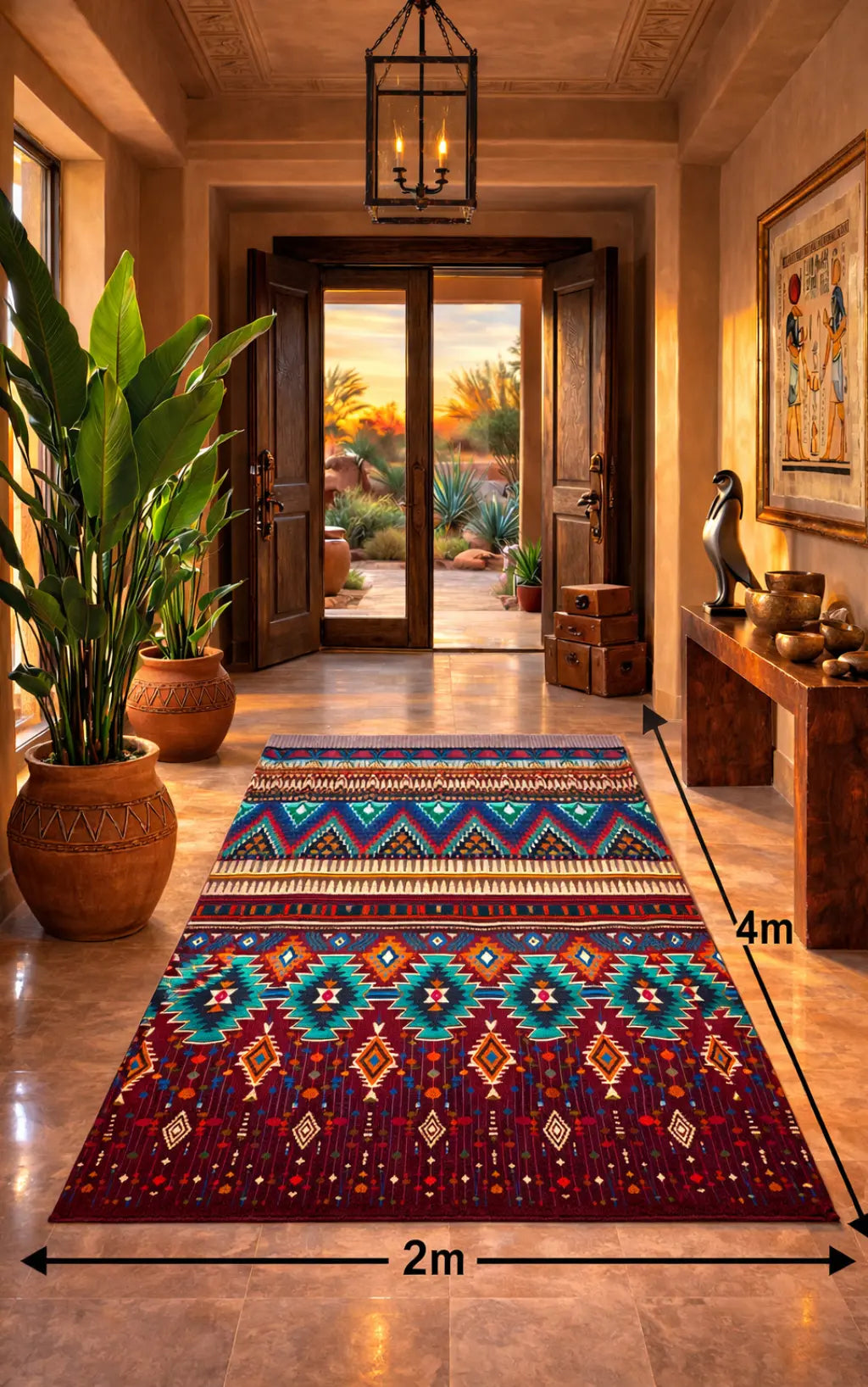  بديل سجاد فاخر  تصميم نقوش تراثية هندسية ملونة