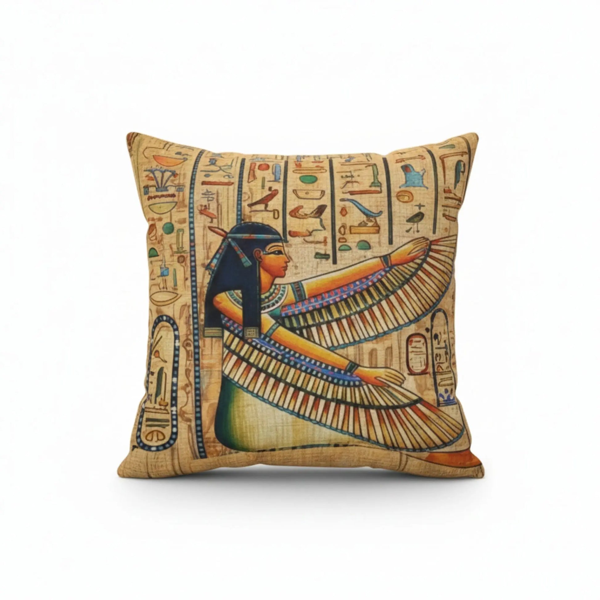 winged-egyptian-goddess-pillow-front-view